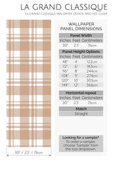 minimal plaid peel and stick wallpaper specifiation