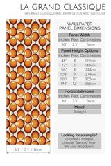 orange retro circle peel and stick wallpaper specifiation