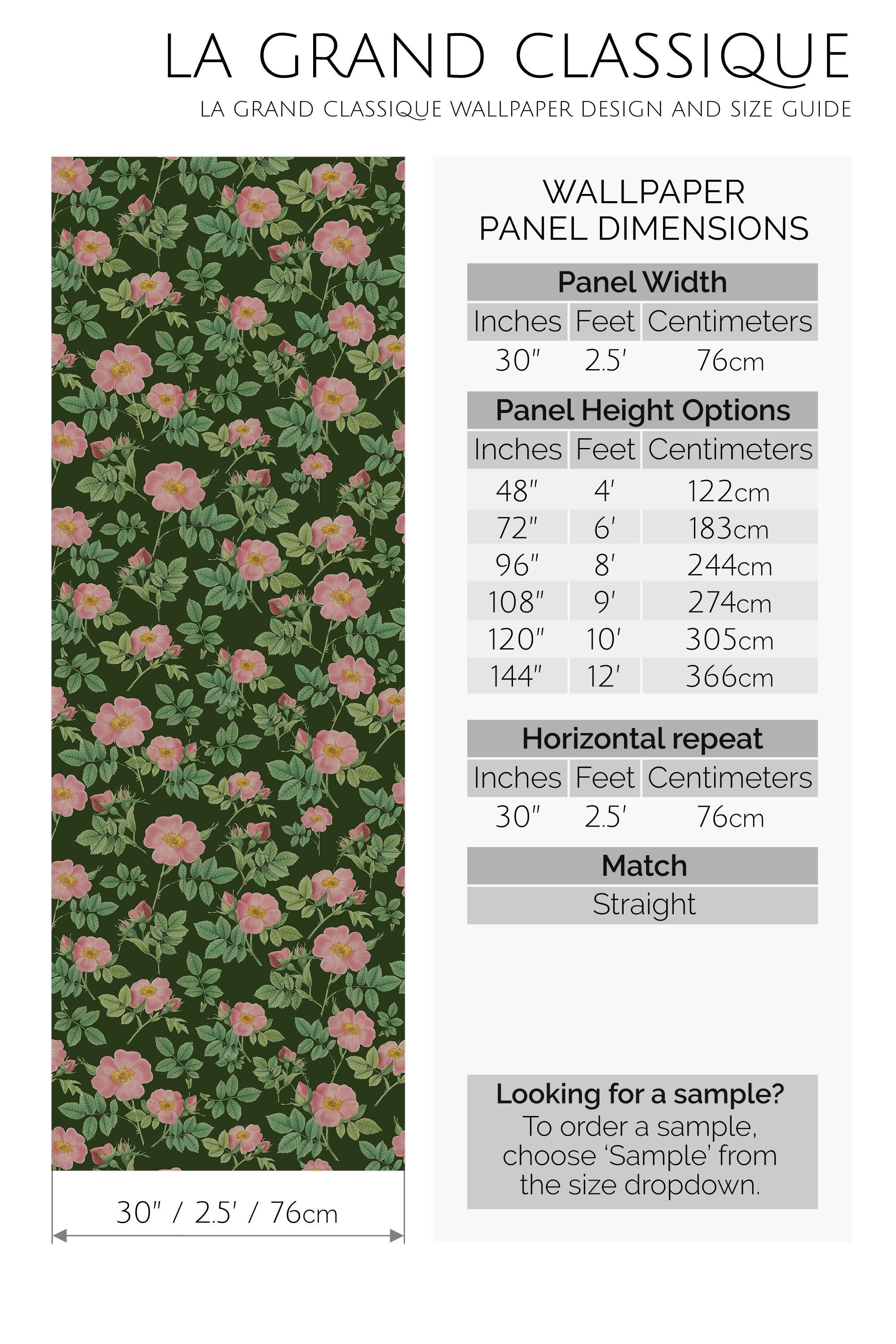 bold rose peel and stick wallpaper specifiation