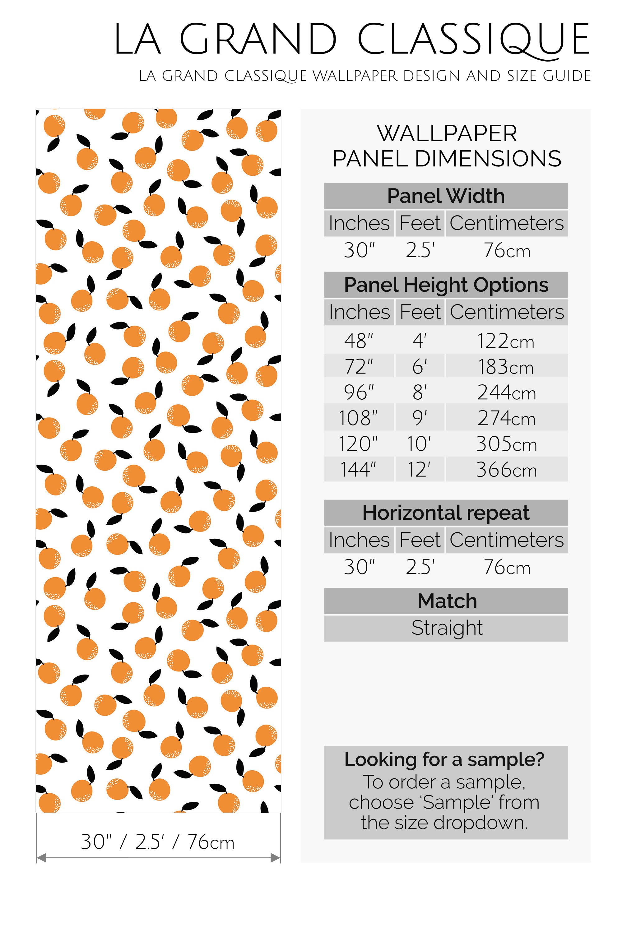 orange fruit peel and stick wallpaper specifiation