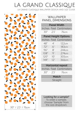 orange fruit peel and stick wallpaper specifiation