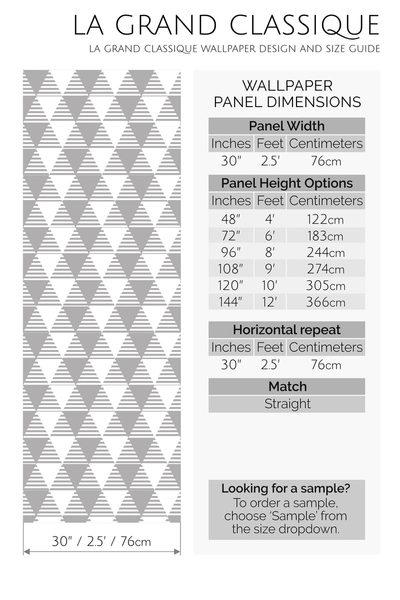 seamless triangle peel and stick wallpaper specifiation