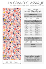 pink spring peel and stick wallpaper specifiation