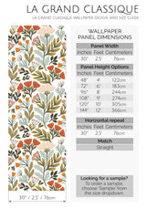 natural floral nursery peel and stick wallpaper specifiation