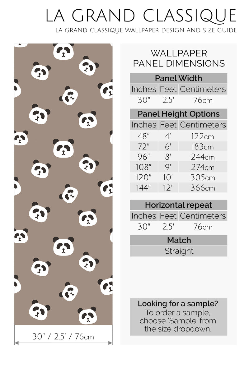 panda peel and stick wallpaper specifiation