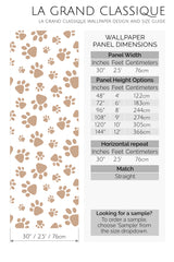 dog footprint peel and stick wallpaper specifiation