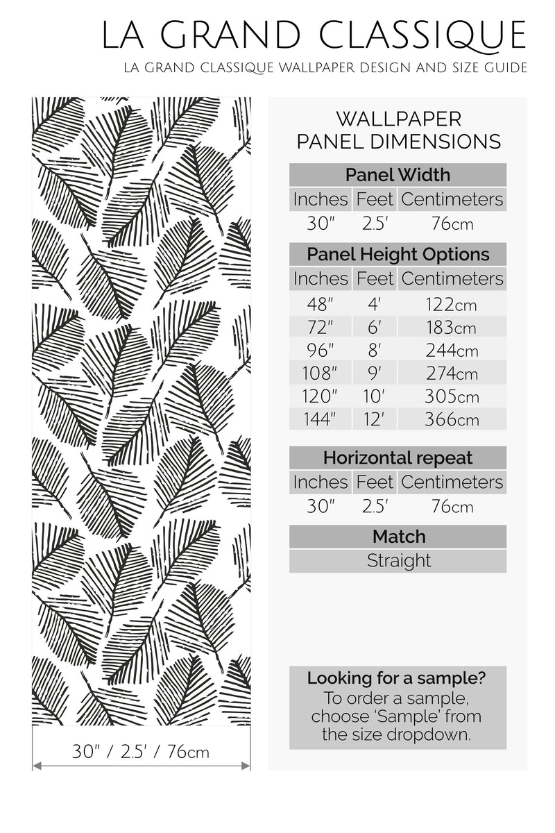 leaf stencil peel and stick wallpaper specifiation