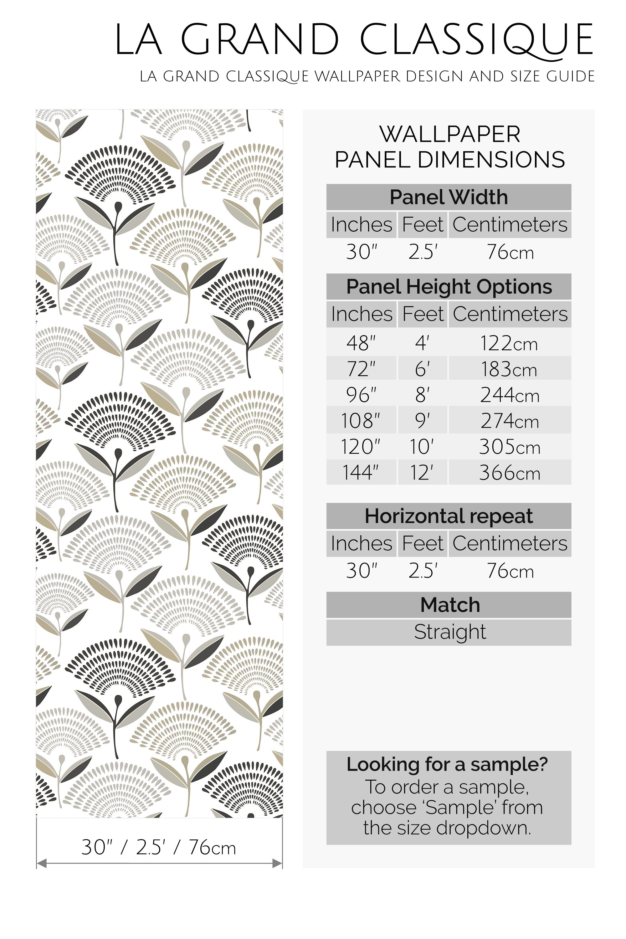 mid-century flowers peel and stick wallpaper specifiation