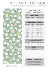 daisy peel and stick wallpaper specifiation