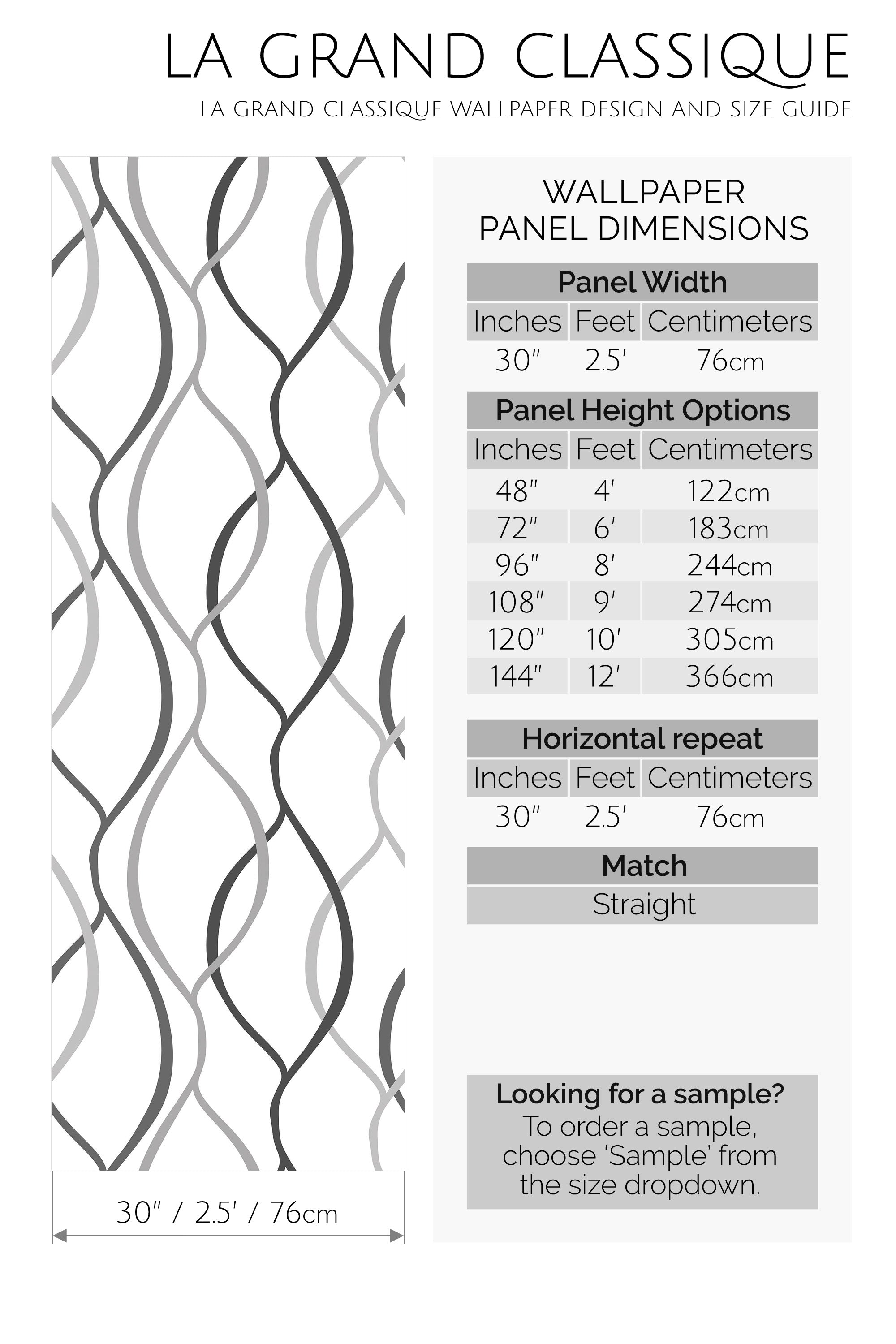classic line peel and stick wallpaper specifiation