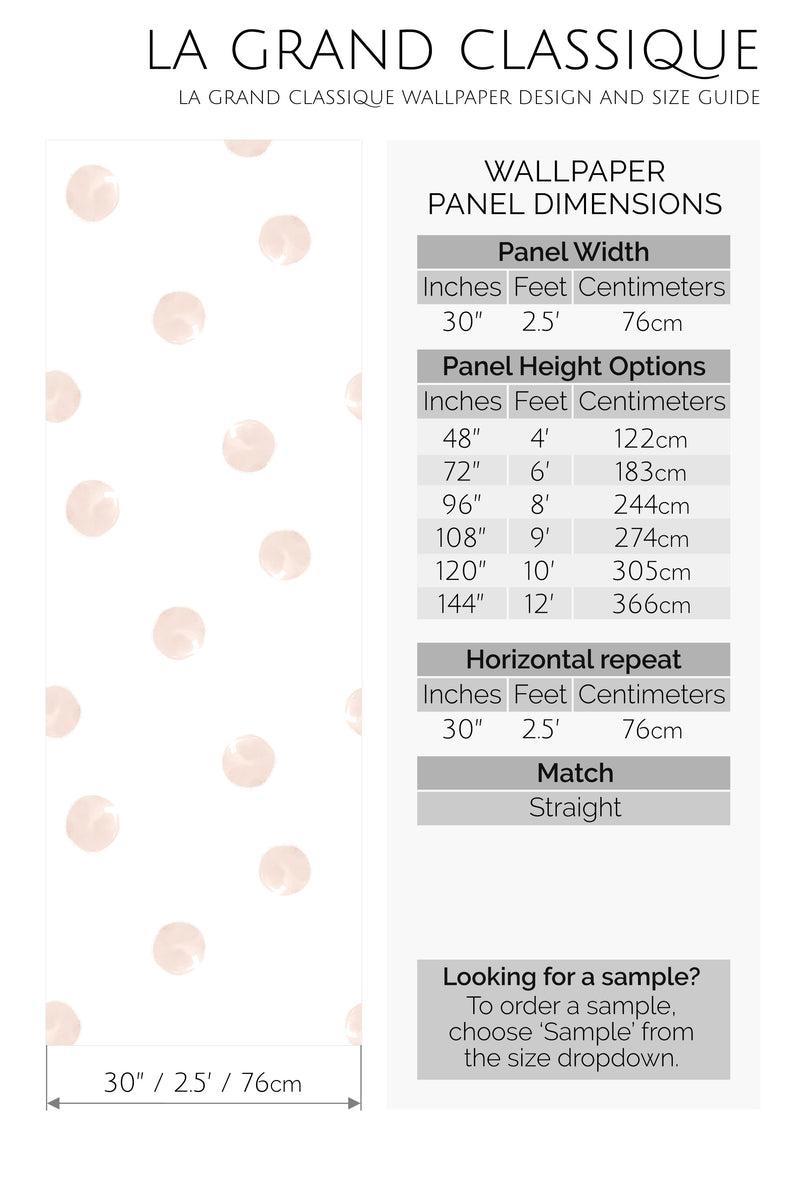 dots peel and stick wallpaper specifiation