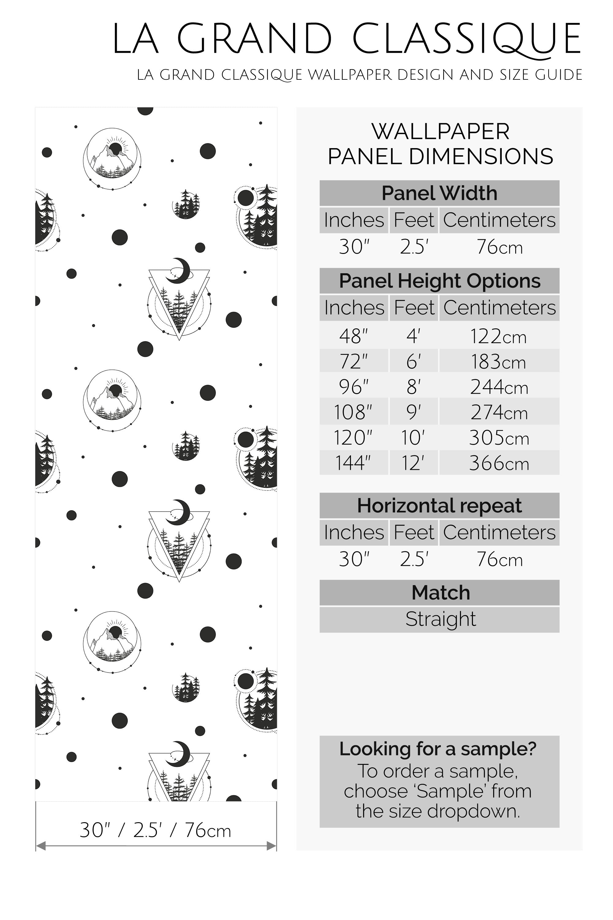 celestial peel and stick wallpaper specifiation