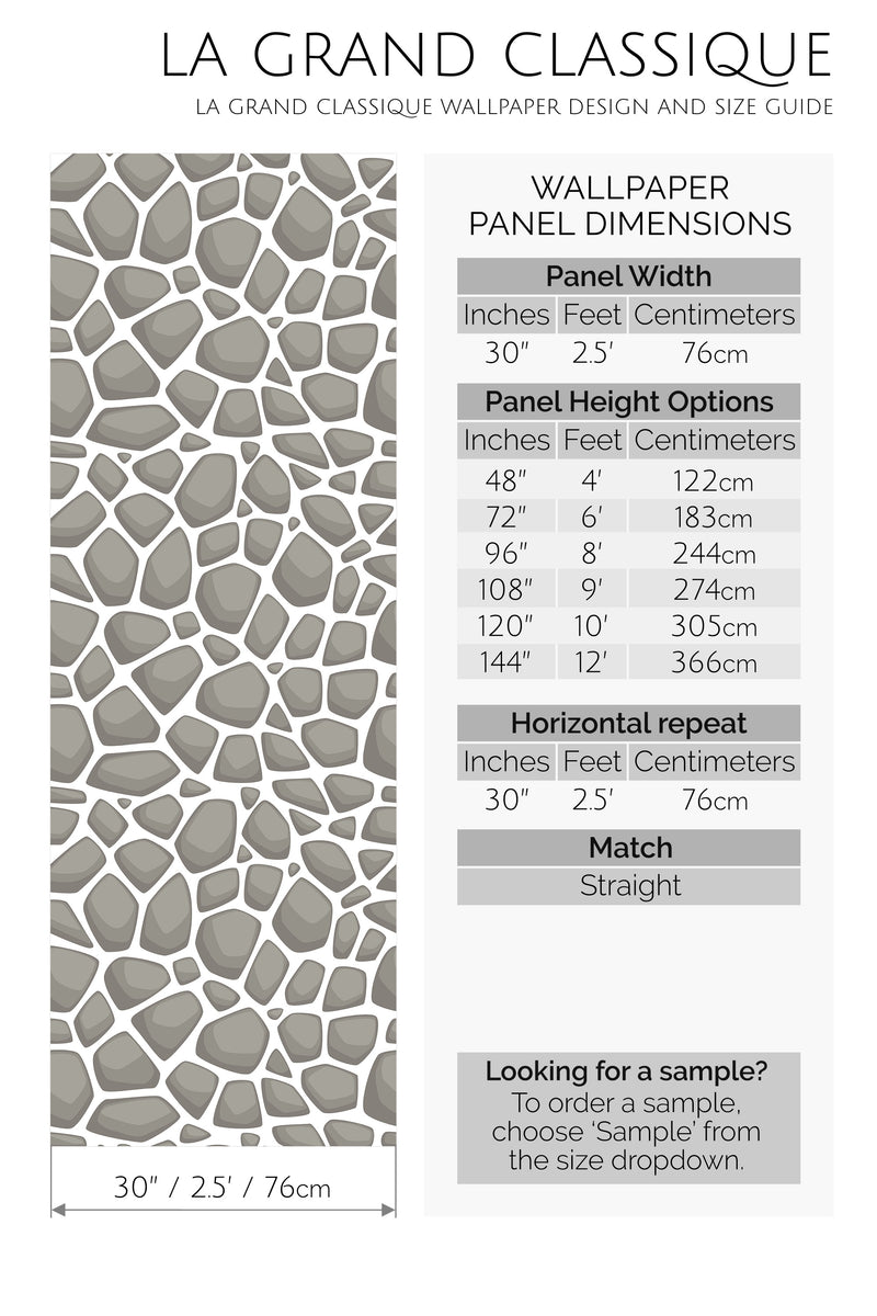 stone peel and stick wallpaper specifiation