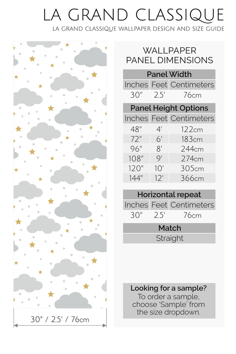 clouds peel and stick wallpaper specifiation