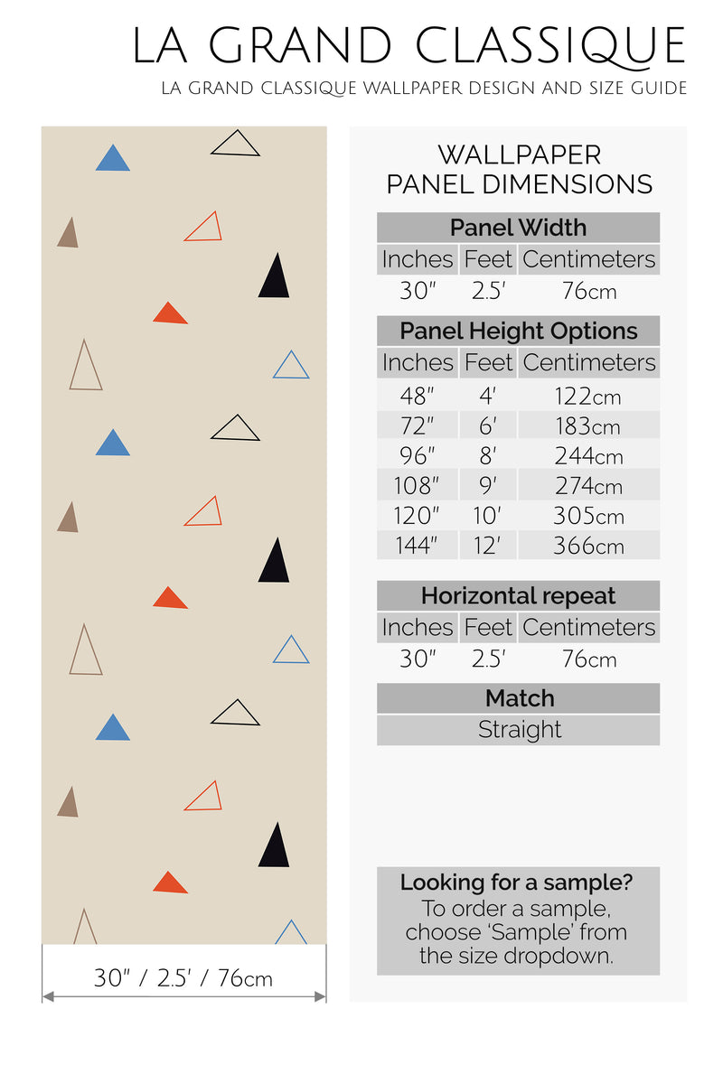 triangle peel and stick wallpaper specifiation