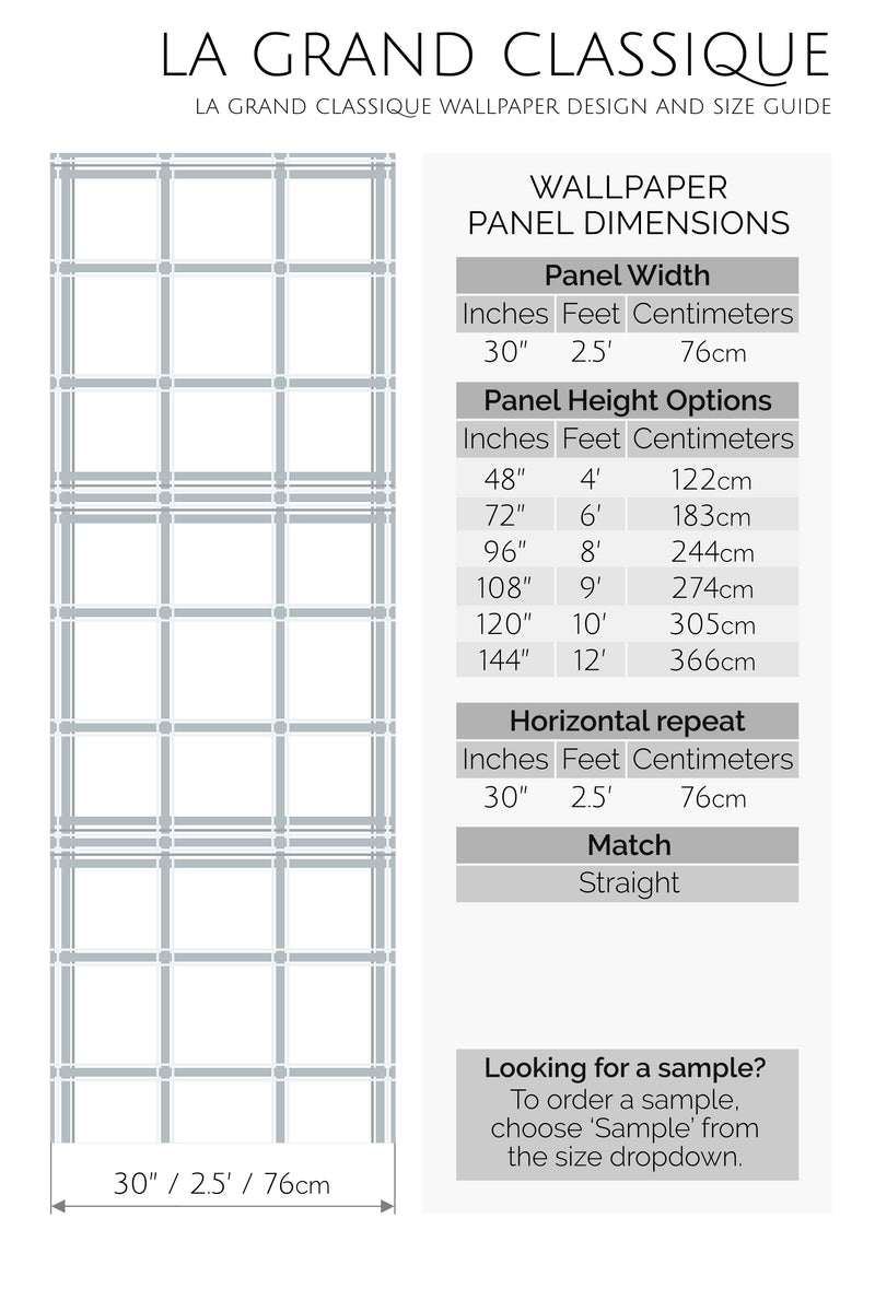 plaid peel and stick wallpaper specifiation