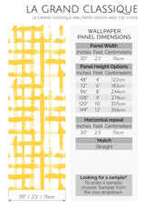 yellow brush grid peel and stick wallpaper specifiation