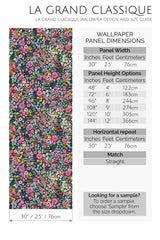 colorful bold floral peel and stick wallpaper specifiation