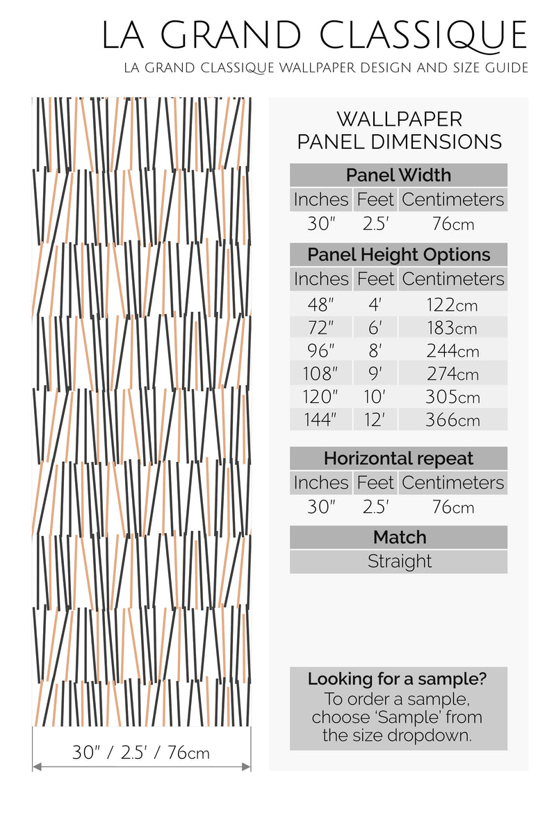 line art design peel and stick wallpaper specifiation