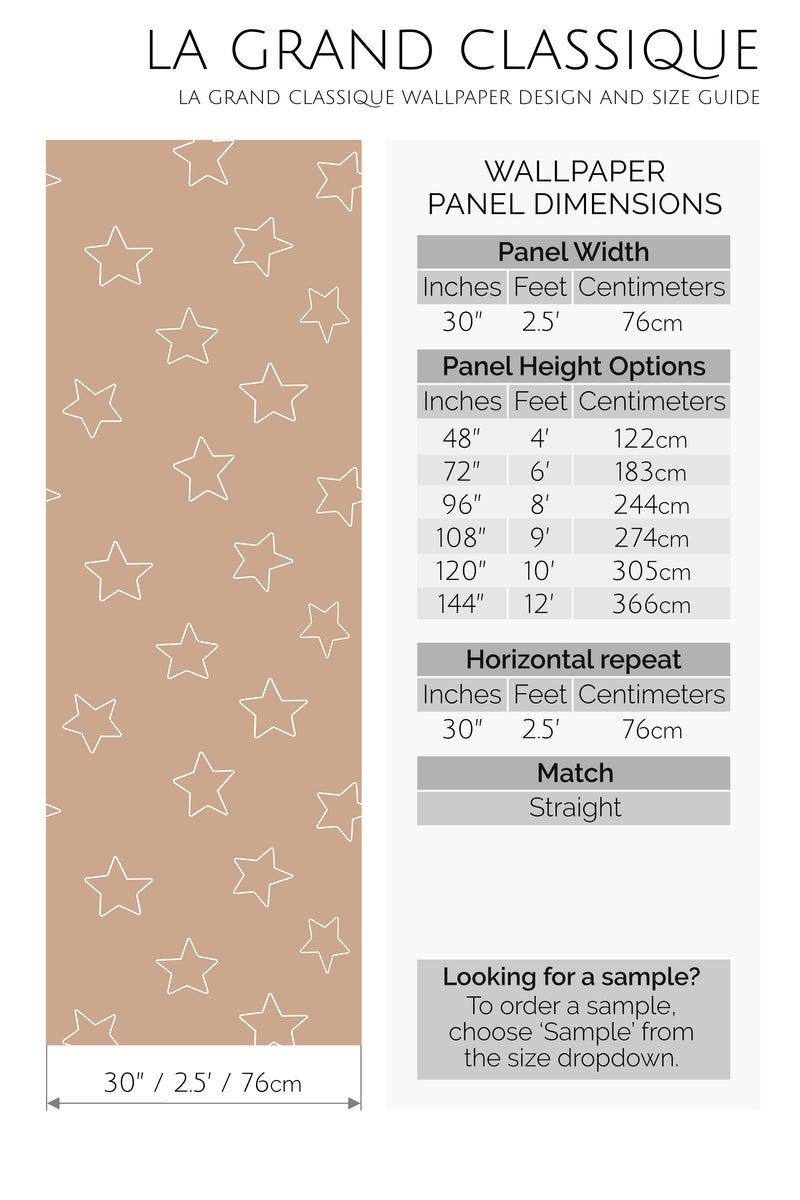 neutral star peel and stick wallpaper specifiation