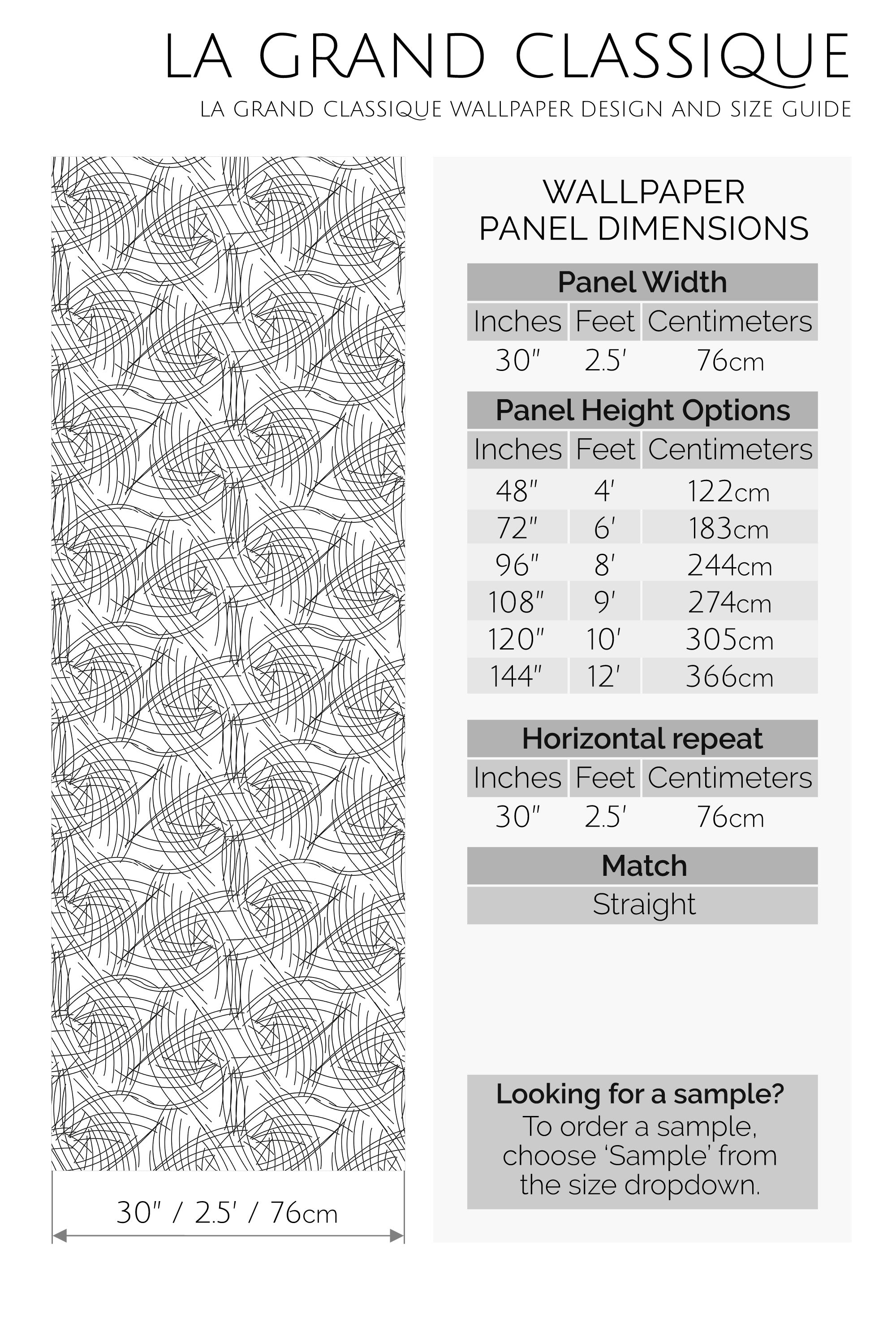 line art peel and stick wallpaper specifiation