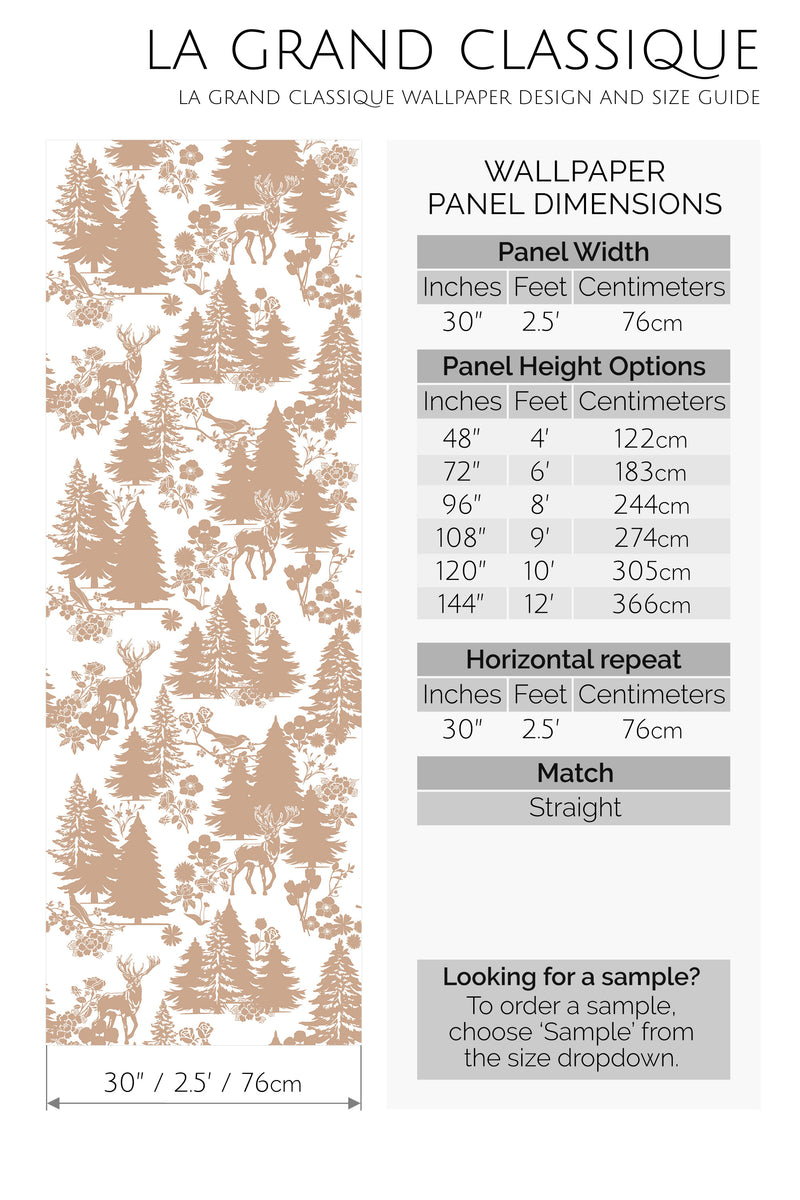 forest peel and stick wallpaper specifiation