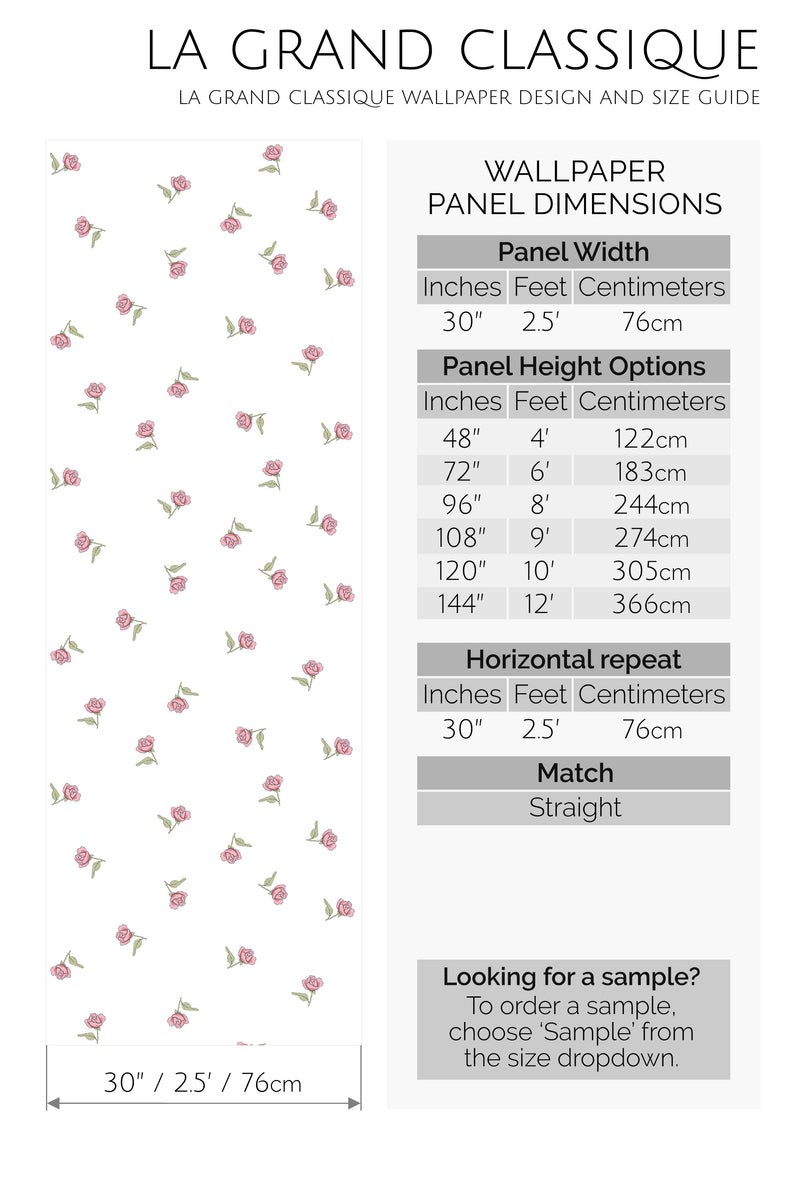 vintage rose peel and stick wallpaper specifiation