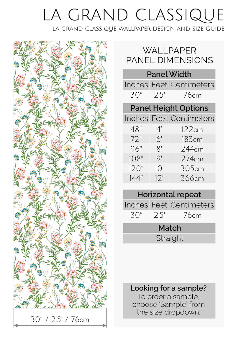 pastel meadow peel and stick wallpaper specifiation