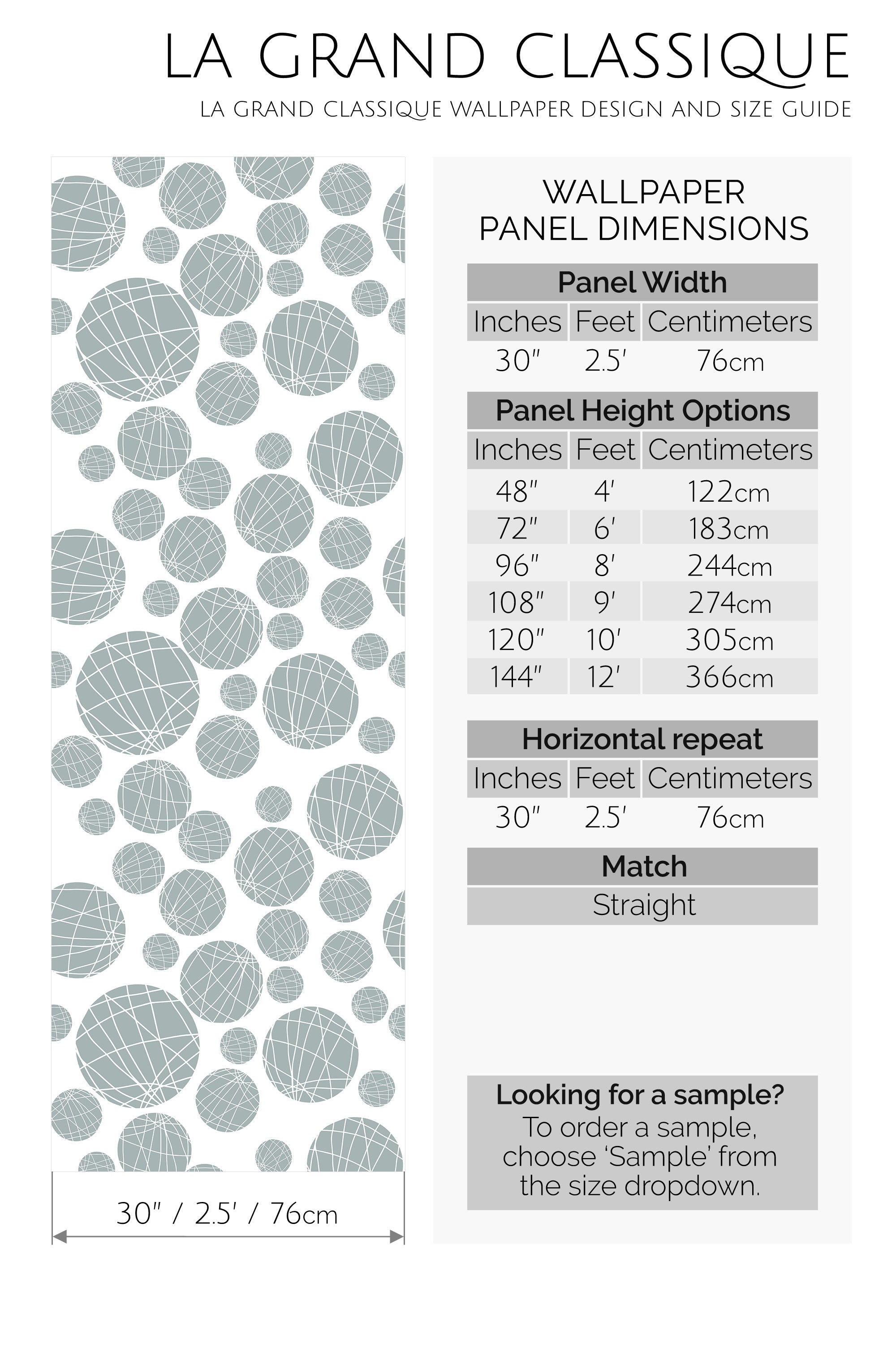 seamless circle peel and stick wallpaper specifiation