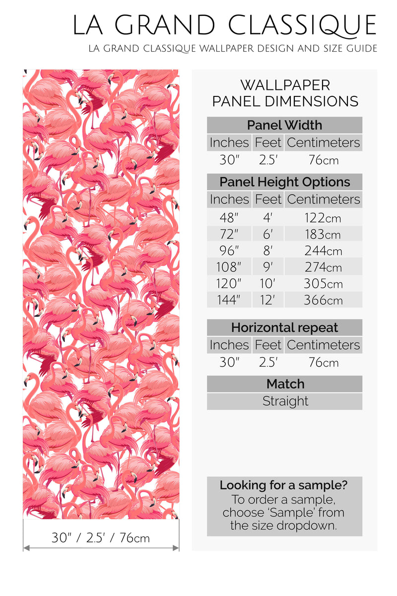 flamingo peel and stick wallpaper specifiation