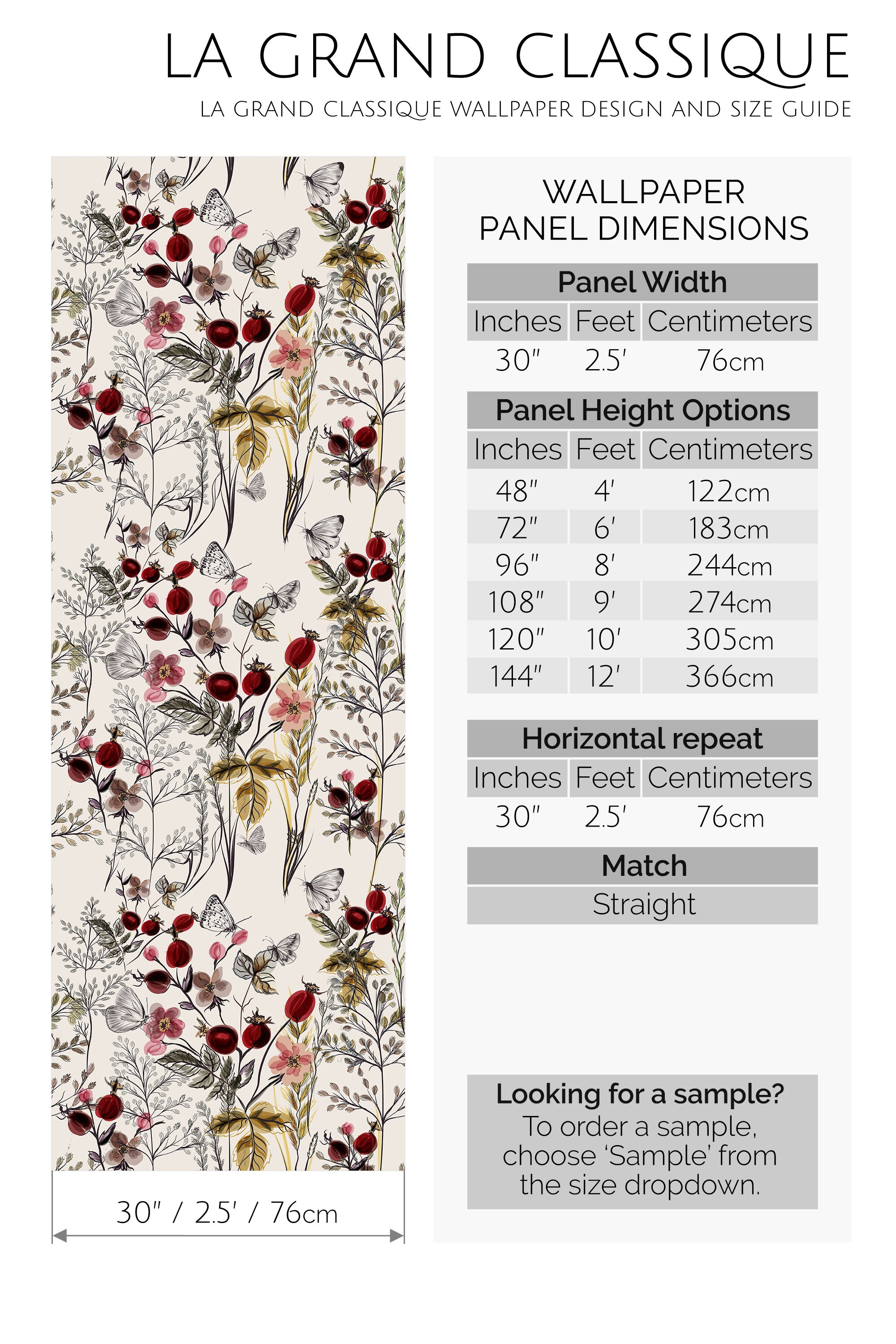 butterfly peel and stick wallpaper specifiation