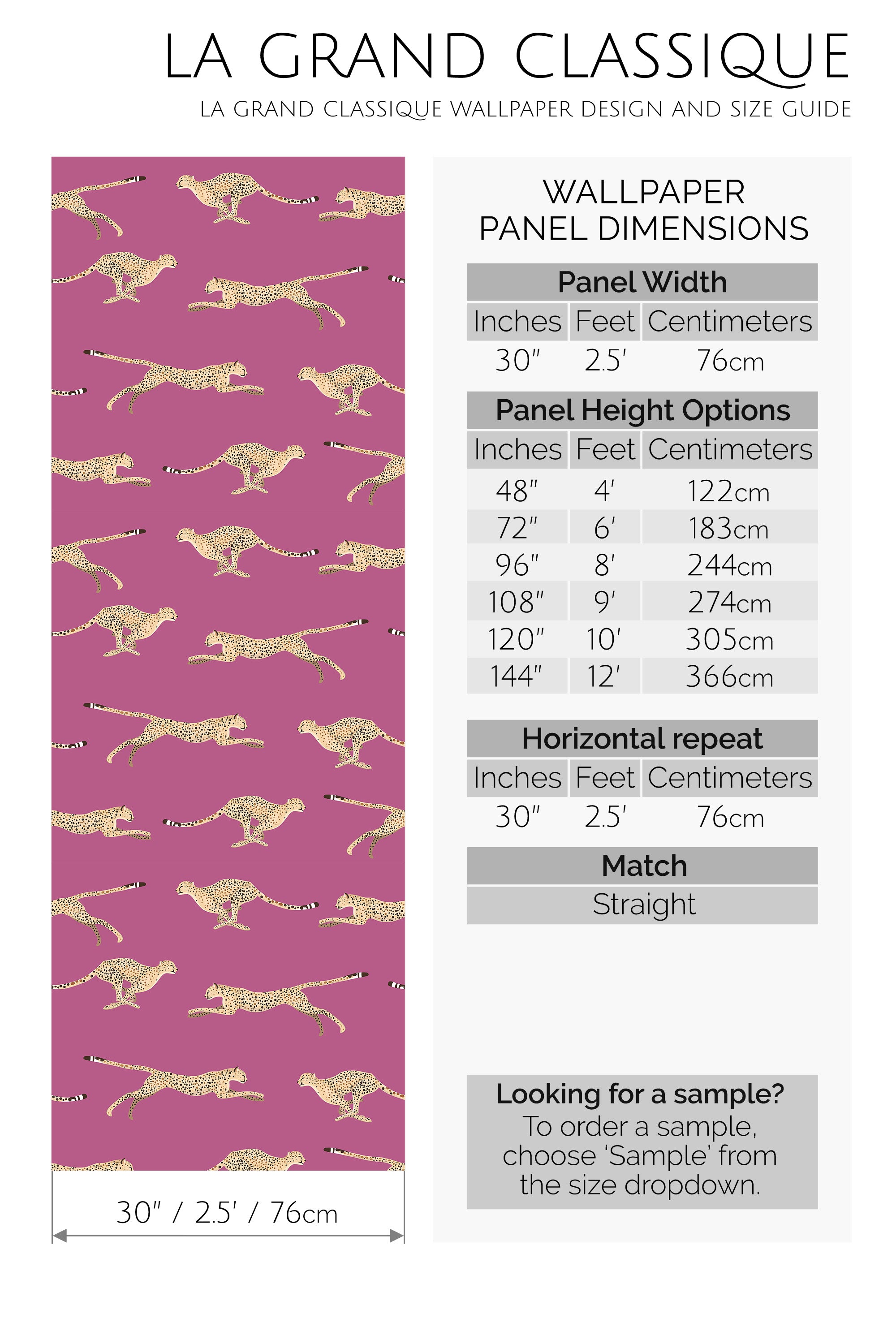 cheetah peel and stick wallpaper specifiation