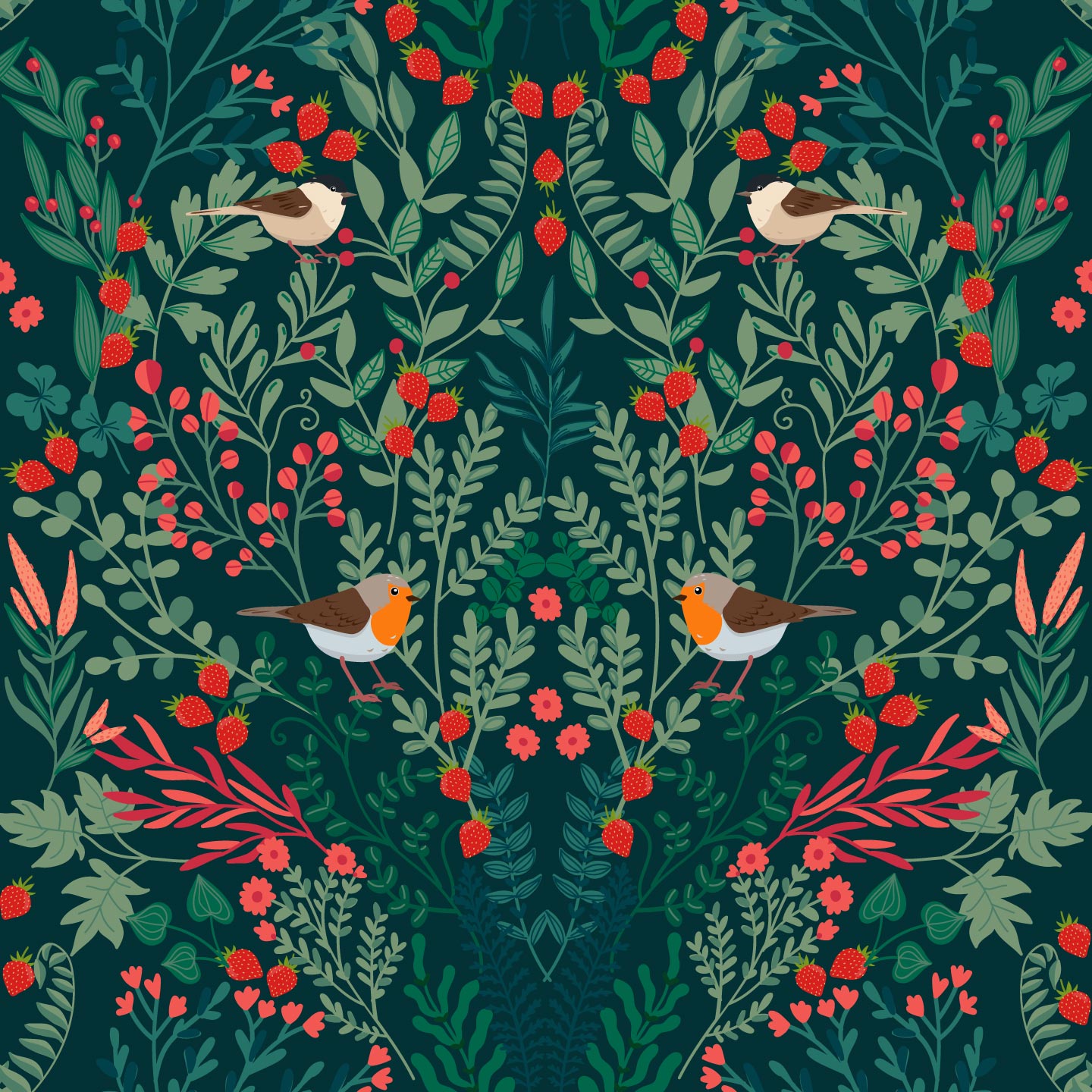 Green custom strawberry design