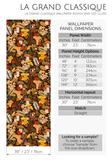 autumn mushroom peel and stick wallpaper specifiation