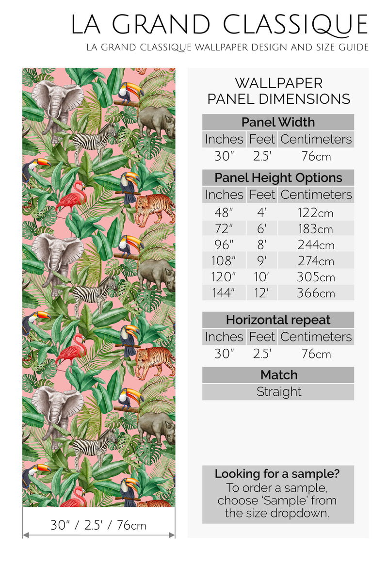 tropical peel and stick wallpaper specifiation