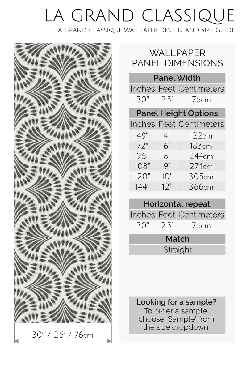 black art deco paisley peel and stick wallpaper specifiation