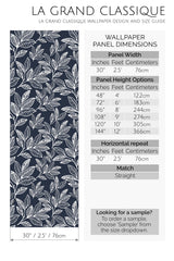 navy seamless leaf peel and stick wallpaper specifiation