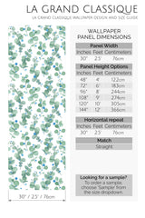 eucalyptus peel and stick wallpaper specifiation