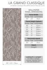 meadow line art peel and stick wallpaper specifiation