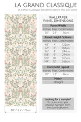 pastel floral garden peel and stick wallpaper specifiation