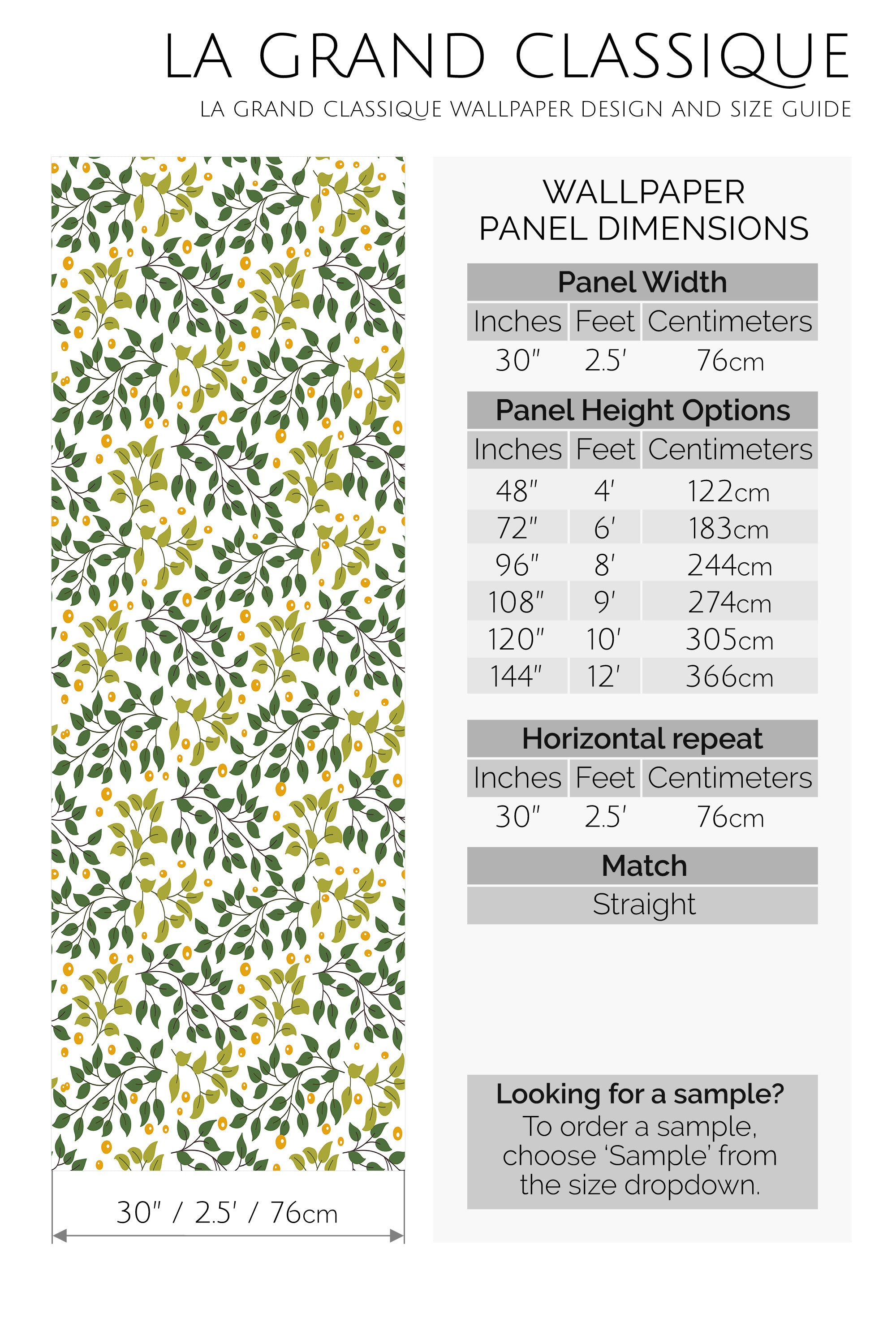 green leaf dots peel and stick wallpaper specifiation