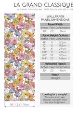 pastel eclectic flowers peel and stick wallpaper specifiation