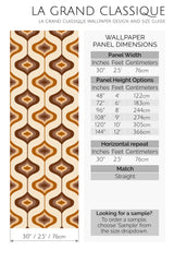 brown 70s wallpaper peel and stick wallpaper specifiation