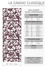 burgundy nature shadows peel and stick wallpaper specifiation