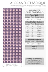 purple check peel and stick wallpaper specifiation