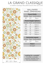 neutral flower meadow peel and stick wallpaper specifiation