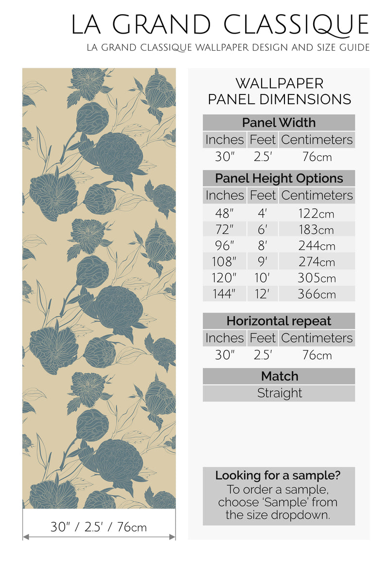 peony garden peel and stick wallpaper specifiation