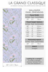 pink meadow flowers peel and stick wallpaper specifiation