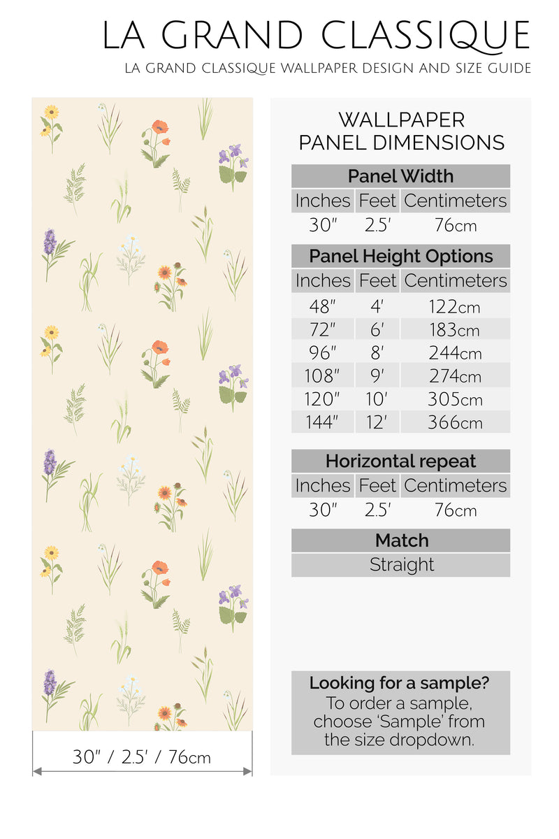 light floral nursery peel and stick wallpaper specifiation