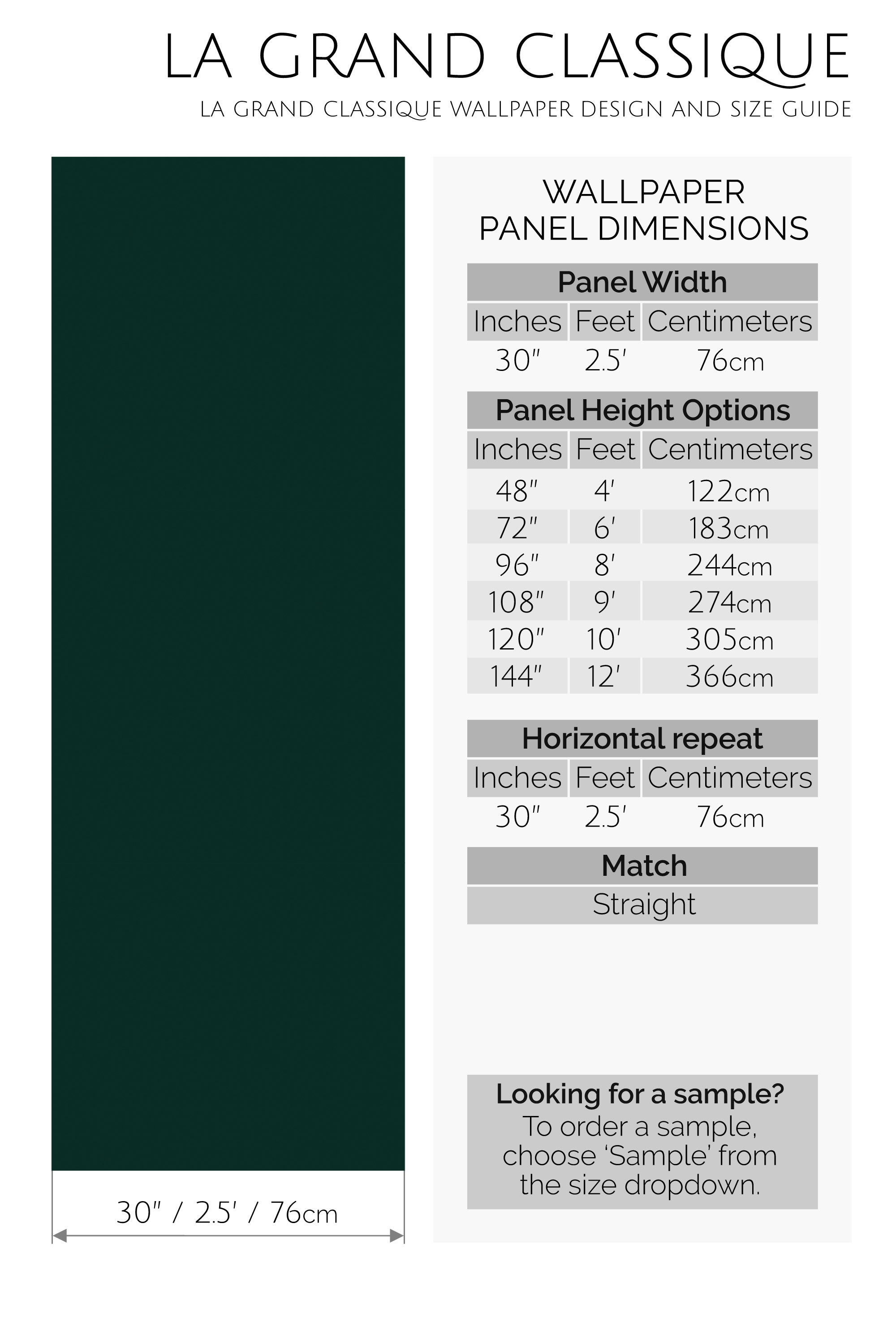 forest green solid peel and stick wallpaper specifiation